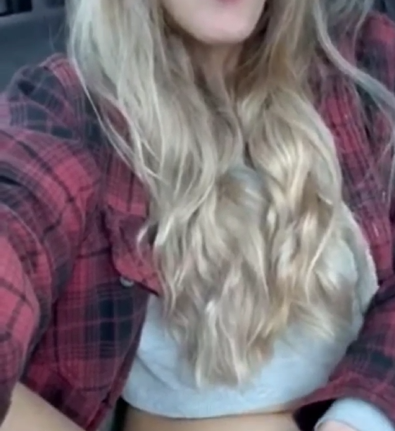Blonde college girl masturbates in her car